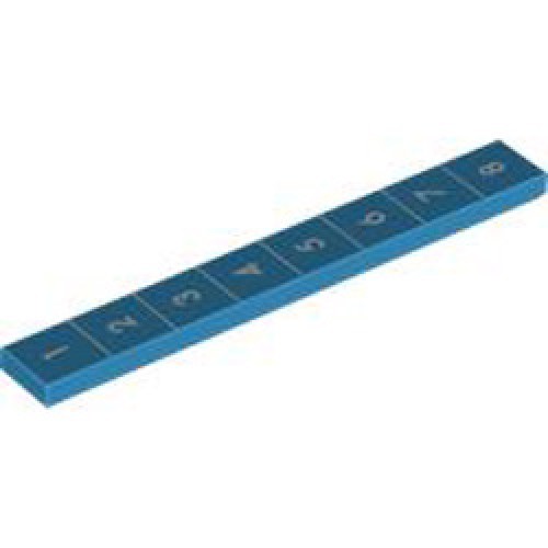 Flat Tile 1x8 Number 73 Dark Azur