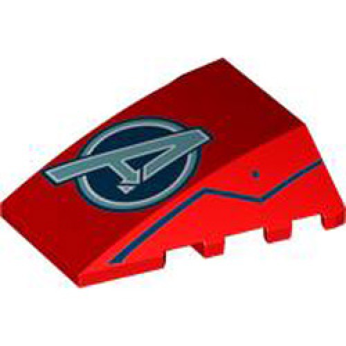 Brick 4x4 with Bow Angle Number 6 Bright Red