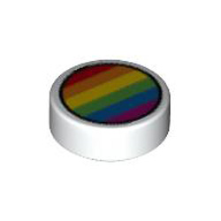 Flat Tile 1x1 Round Number 199 White