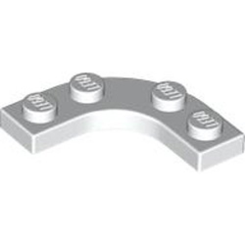 Plate 3x3, 1/4 Circle with Cut Out White