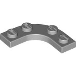 Plate 3x3, 1/4 Circle with Cut Out Medium Stone Grey