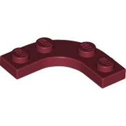 Plate 3x3, 1/4 Circle with Cut Out Dark Red