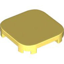 Tile 4x4x2/3 Circle with Knobs Cool Yellow