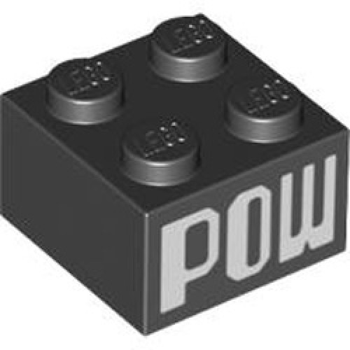 Brick 2x2 Number 136 Black