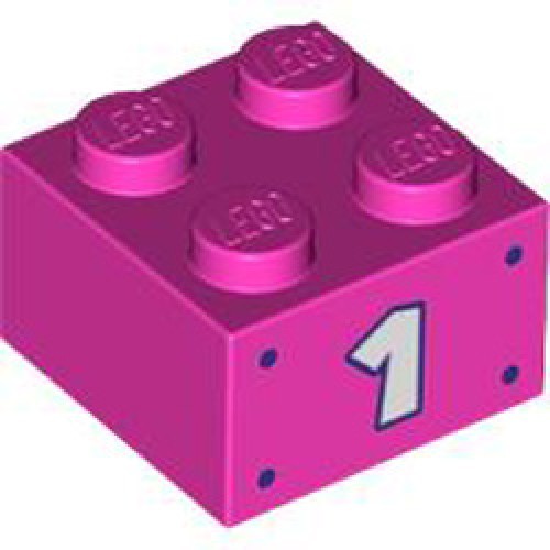 Brick 2x2 Number 147 Bright Purple