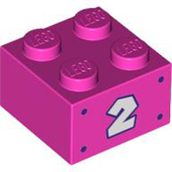 Brick 2x2 Number 144 Bright Purple