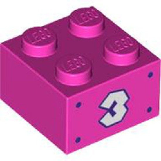 Brick 2x2 Number 145 Bright Purple