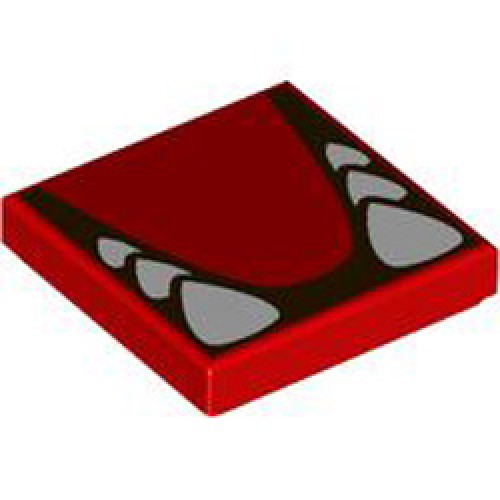 Flat Tile 2x2 Number 434 Bright Red