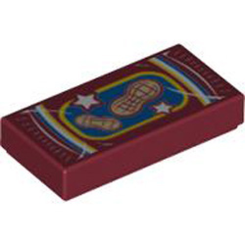 Flat Tile 1x2 Number 292 Dark Red