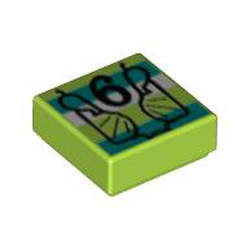 Flat Tile 1x1 Number 221 Bright Yellowish Green