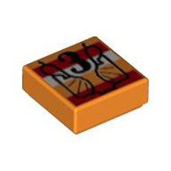 Flat Tile 1x1 Number 222 Bright Orange