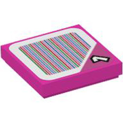Flat Tile 2x2 with Sticker Number 38 Bright Purple
