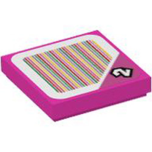 Flat Tile 2x2 with Sticker Number 39 Bright Purple Flat Tile 2x2 with Sticker Number 39 Bright Purple