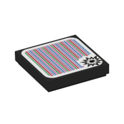 Flat Tile 2x2 with Sticker Number 53 Black