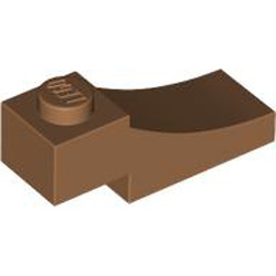 Brick 1x3 Outside Half Arch with Cutout Medium Nougat