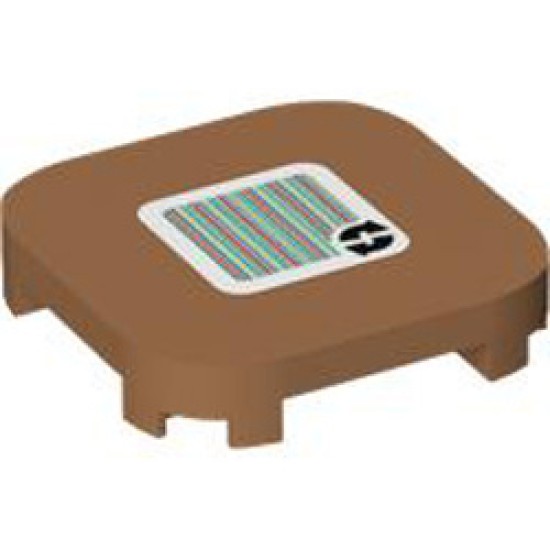 Plate 4x4x2/3 with Sticker Number 64 Medium Nougat