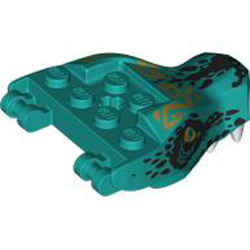 Creature Head Number 68 Bright Bluish Green