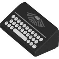 Roof Tile 1x2x2/3, ABS Number 4 Black