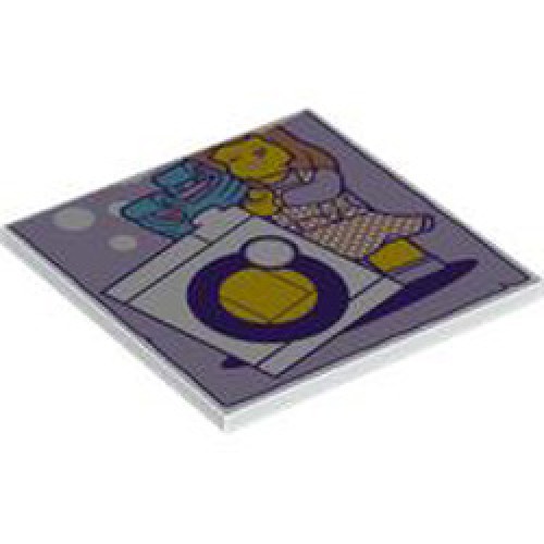 Flat Tile 6x6 Number 12 White