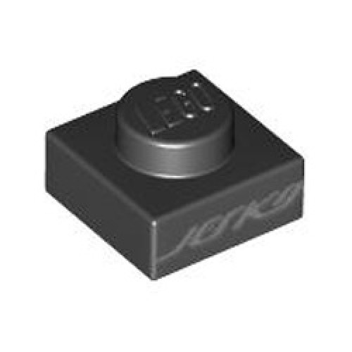 Plate 1x1 Number 18 Black