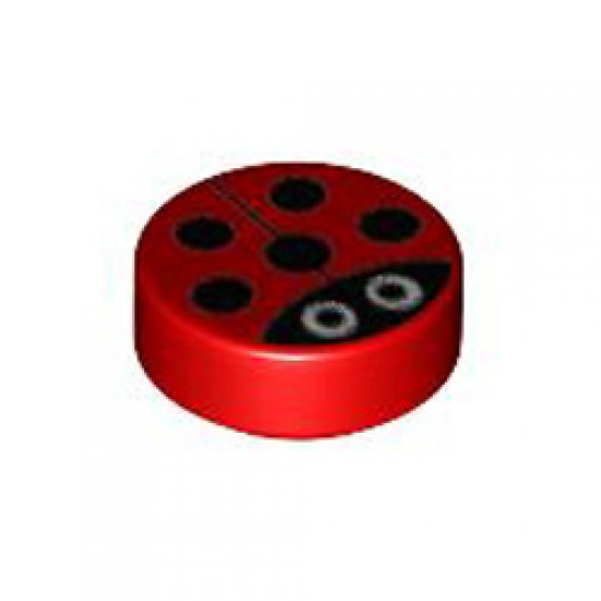 Flat Tile 1x1 Round Number 145 Bright Red