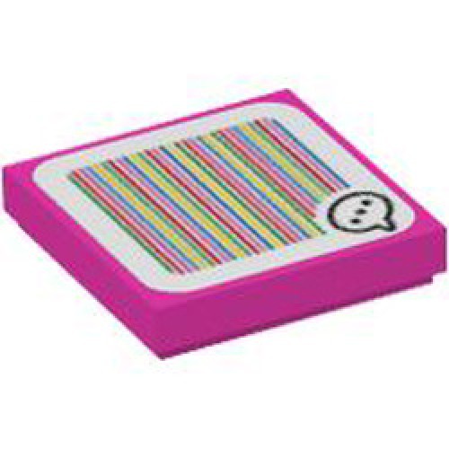 Flat Tile 2x2 with Sticker Number 65 Bright Purple Flat Tile 2x2 with Sticker Number 65 Bright Purple