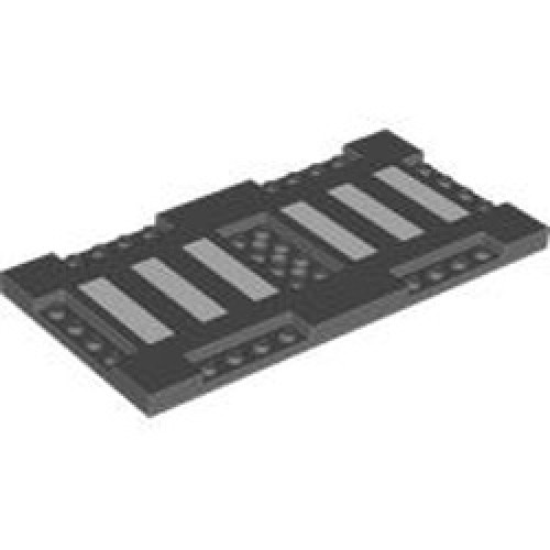 Plate 8x16x2/3 with 6 Cut Out Number 1 Dark Stone Grey Plate 8x16x2/3 with 6 Cut Out Number 1 Dark Stone Grey