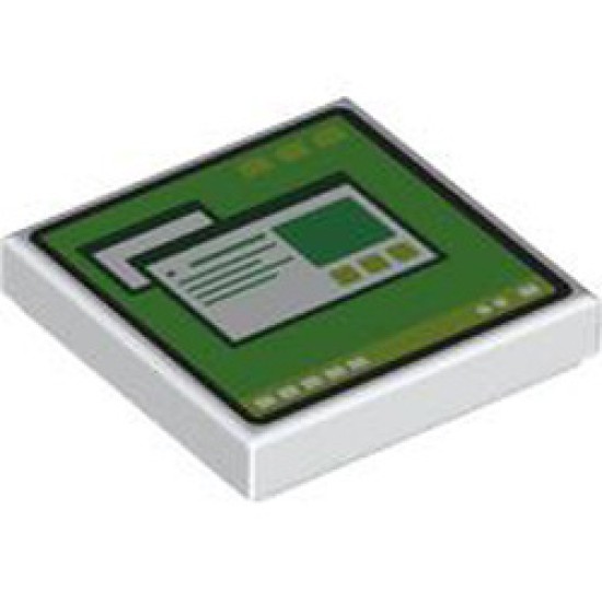 Flat Tile 2x2 Number 443 White