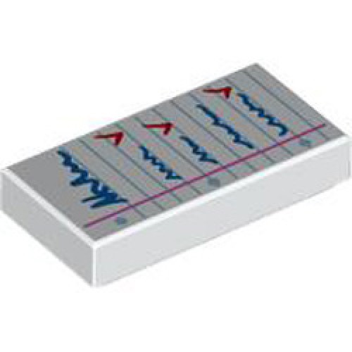 Flat Tile 1x2 Number 304 White