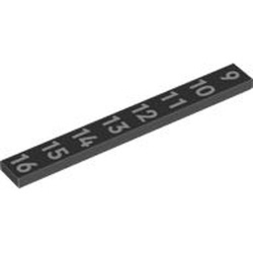Flat Tile 1x8 Number 86 Black