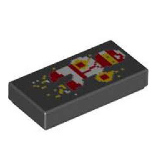 Flat Tile 1x2 Number 316 Black