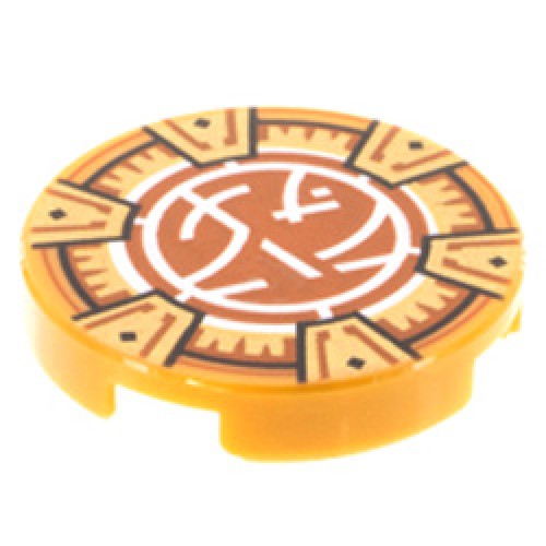 Flat Tile 2x2 Round Number 1228 Warm Gold