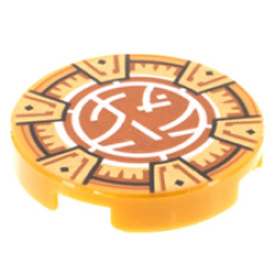 Flat Tile 2x2 Round Number 1228 Warm Gold