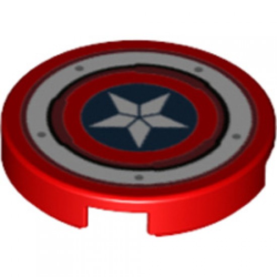 Flat Tile 2x2 Round Number 1176 Captain America Bright Red