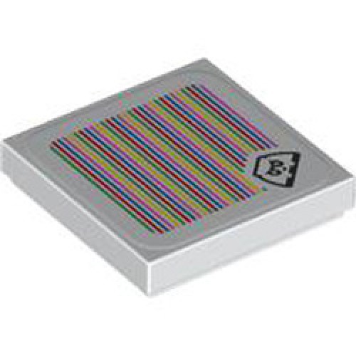 Flat Tile 2x2 with Sticker Number 85 White