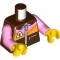 Mini Upper Part with Zipper Jacket and Bright Purple Sleeves Reddish Brown