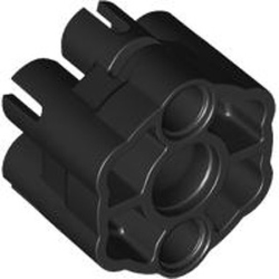 Six Shooter Housing with Rounded Barrels Black