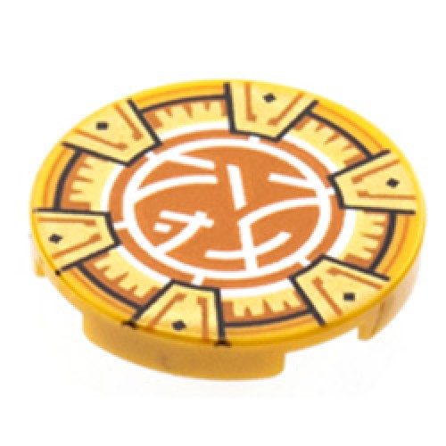 Flat Tile 2x2 Round Number 1225 Warm Gold