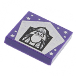 Flat Tile 2x2 Number 500 (Albus Dumbledore) Medium Lilac