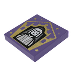 Flat Tile 2x2 Number 500 (Nicholas Flamel) Medium Lilac