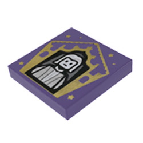 Flat Tile 2x2 Number 500 (Nicholas Flamel) Medium Lilac