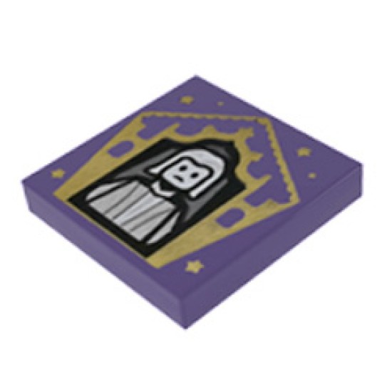 Flat Tile 2x2 Number 500 (Nicholas Flamel) Medium Lilac