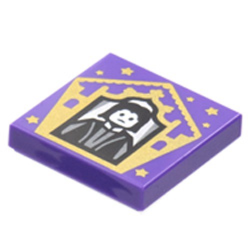 Flat Tile 2x2 Number 500 (Severus Snape) Medium Lilac