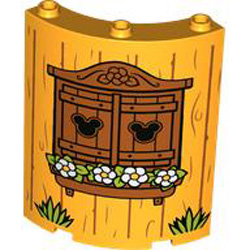 Wall Element 4x4x6 Round Number 3 Flame Yellowish Orange