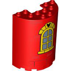 Wall Element Round 3x6x6 Number 3 Bright Red