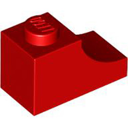 Brick 1x2 Outside Half Arch Number 1 Bright Red