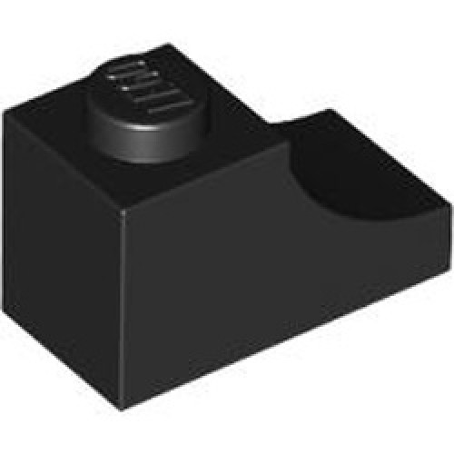 Brick 1x2 Outside Half Arch Number 1 Black