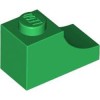 Brick 1x2 Outside Half Arch Number 1 Dark Green