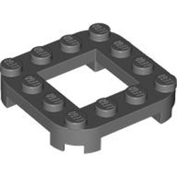 Plate 4x4x2/3 Circle 2x2 Hole Dark Stone Grey