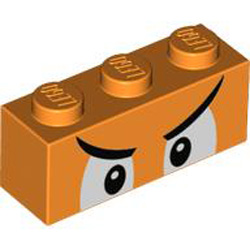 Brick 1x3 Number 61 Bright Orange